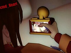 Coco intensely catches Velvet masturbating and boldly lends a hand in cartoon lesbian fingering scene