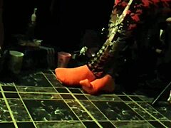 Hidden Candid Teasing of Stocking Feet and Toes in Fetish Play