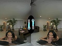 Busty French tutor gives a deep and wet blowjob on a big thick cock