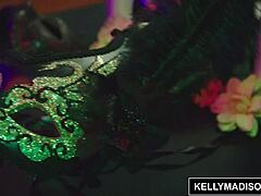 kelly madison and audrey royal covered in cum, masked perky young