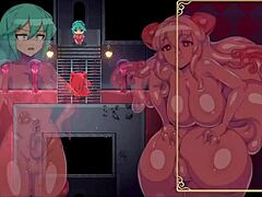 mage kanade's futanari dungeon quest ep 3. latex slime suit pumps her tiny futa cock in hentai game pornplay.