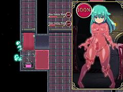 mage kanade's futanari dungeon quest ep 3. latex slime suit pumps her tiny futa cock in hentai game pornplay.