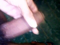 Long thick black toy for intense masturbation session