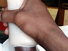 Solo play with a dildo