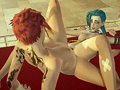 vi and jinx in lesbian hentai action?