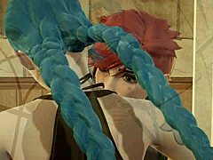 vi and jinx in lesbian hentai action?