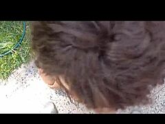 I watched the latino boy fuck the beautiful transsexual in the garden with ebony passion