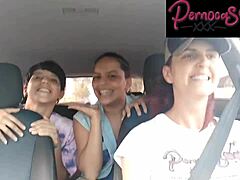 HD video of a big tits and small tits threesome