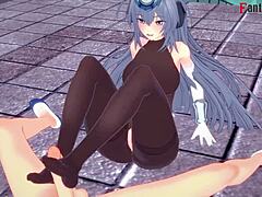 Azur Lane New Jersey Gives Footwork and Handjob in POV