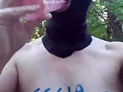 why does this slave masturbate in the forest?