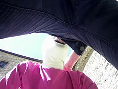 Gay couple enjoys outdoor blowjob with deepthroat and creampie