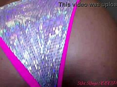 Behind the scenes with pornstar Alyssia Vera in bikini and heels. Her athletic big tits and ass shine.