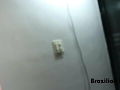 Two big brunettes fuck a white slut in a cowgirl position