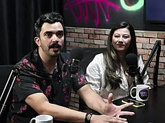 She sucks to harden the cock and shows her beautiful tits - Bella Mantovani and O Fera