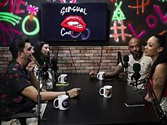 She sucks to harden the cock and shows her beautiful tits - Bella Mantovani and O Fera