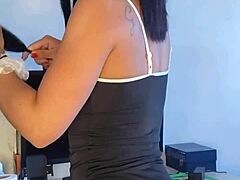 This naughty maid is a sexy bitch with tattoos 😈