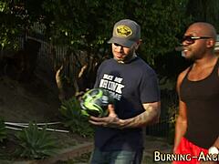 Fetish Goth Babe Rides Hard Interracial Cock