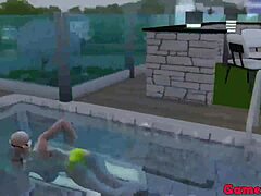 Naruto hentai episode 62: Videl agrees to pool threesome with Madara and friend