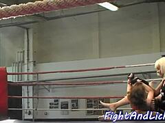 Lesbian Beauties Wrestling and Kissing in European Catfight