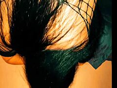 Beautiful wife bent over for anal in lantern-lit darkness, a surprising POV delight.