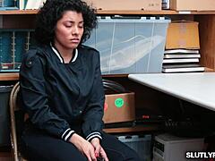 Foxy Maya Morena Sucks Hard Cock in Shop