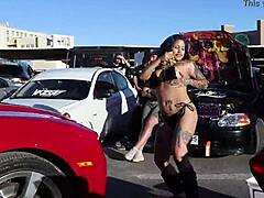 Tattooed Darleen Davne At Car Wash Event
