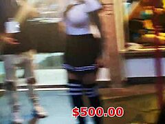 Cosplay enthusiasts gather for a panty auction at an outdoor event in the U.S.