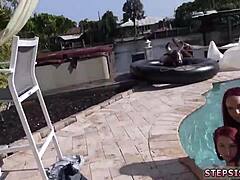 College teens engage in hardcore anal threesomes with amateur couples.