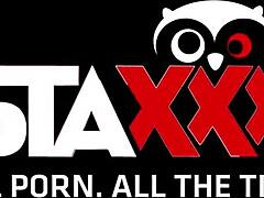 Busty Tarra Handles Two Massive Cocks