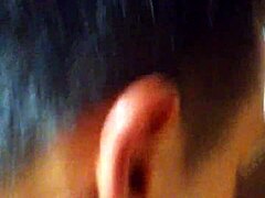 this teen girl gets her tight pussy licked with tongue, squirting to orgasm during massage.