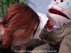 i see sexy redhead masturbating and getting fucked hard by puppet master