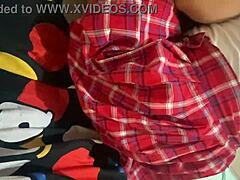 Hey, my cousin just got back from school in her skirt, looking all hot.