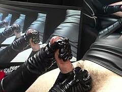 Slow handjob session with detailed close-up feedback