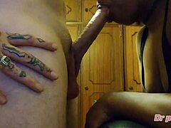 Interracial deepthroat by ebony ex-wife's friend