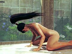 exploring honey select 2 with momiji character