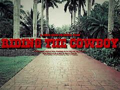 blonde skinny shaved intensely rides cowboy's cock