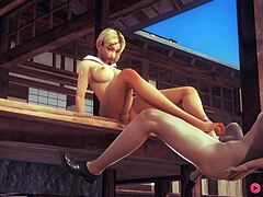 Spiderman Hentai: Gwen Delivers Footjob and Takes It Deep Outdoors.