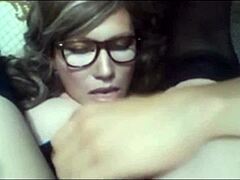 Hey, check this transsexual doing a wild self facial on her glasses