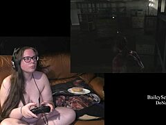 naked brunette with tattoos plays game left behind part 3