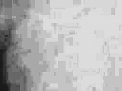 Black and white retro video of a couple having sex in a guard room