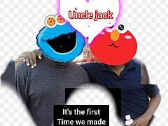 Uncle Jack sings a Sesame Street remix without voice effects on the street.