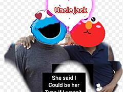 Uncle Jack sings a Sesame Street remix without voice effects on the street.