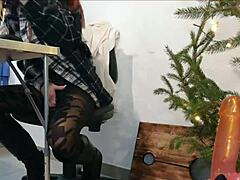 European amateur masturbates hairy pussy before dinner