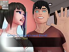 Stepmom sucking big cock in confined space with goddesses