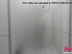 Blonde Nayara indulges in sensual shower session