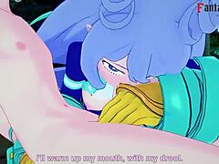 nejire hado gives steamy pov blowjob in boku no hero scene.