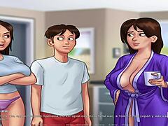 Summertime Saga maid shakes big ass while dancing