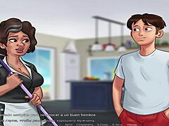 Summertime Saga maid shakes big ass while dancing