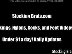 i’m obsessed with licking her toes through those sexy stockings, man