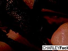 charlie enjoys slippery wet activities with brunette capri